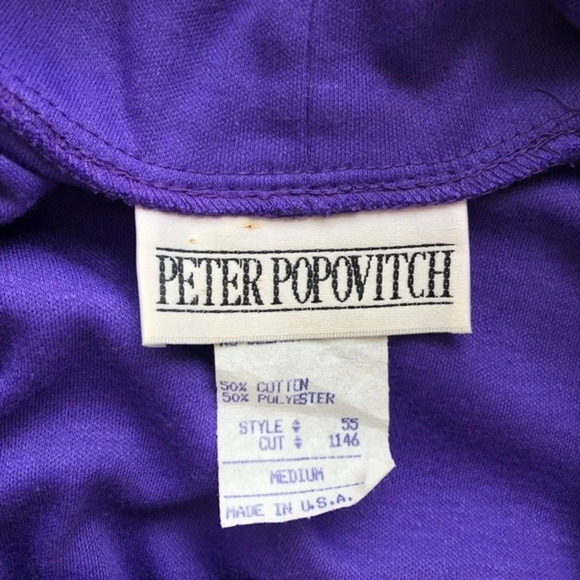 Vintage Peter Popovich Purple Cowl Sweater VTG M - Picture 4 of 4